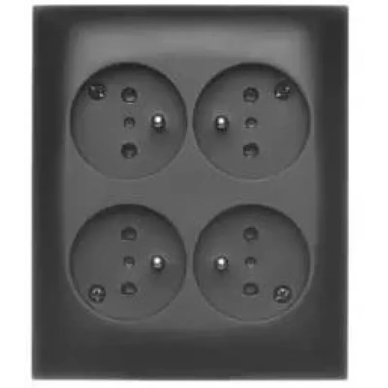 KONTAK-SIMON Aquaclick opbouw stopcontact 4x type E IP20 zwart ACGZN4/49