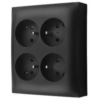 KONTAK-SIMON Aquaclick opbouw stopcontact 4x Type E IP20 zwart ACGZN4/49