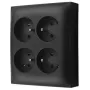 KONTAK-SIMON Aquaclick opbouw stopcontact 4x type E IP20 zwart ACGZN4/49