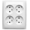 KONTAK-SIMON Aquaclick witte opbouwstekkerdoos met 4 stopcontacten type E IP20 ACGZN4/11
