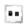 KONTAK-SIMON D62.01/11 2-poorts Cat.6 UTP computerstopcontact met stofkapjes, wit