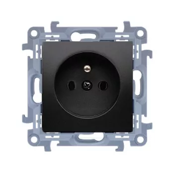 KONTAK-SIMON Simon 10 enkelstopcontact met aarding, Quick-Connect, 16A 250V, matzwart