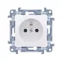 KONTAK-SIMON Simon 10 witte Enkele Stopcontact met Aarding en Kinderbeveiliging, Quick-Connect, 16A 250V