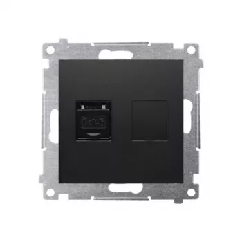 KONTAK-SIMON Simon 54 Premium Cat.6 UTP RJ45 Datadoosmodule, Zwart Mat, met stofkapje