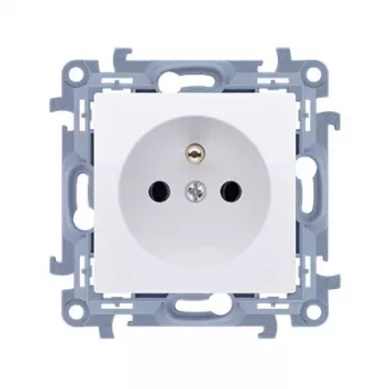 KONTAK-SIMON Simon 54 Premium enkelvoudige wandcontactdoos met randaarde 16A 250V wit schroefklemmen