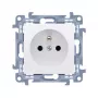KONTAK-SIMON Simon 54 Premium enkelvoudige wandcontactdoos met randaarde 16A 250V wit schroefklemmen