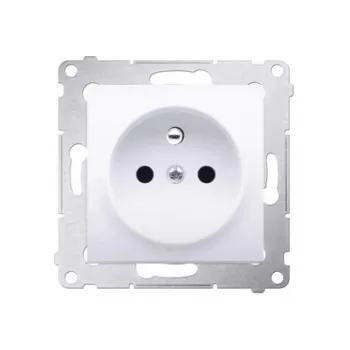 KONTAK-SIMON Simon 54 Premium enkel stopcontact met kinderbeveiliging, veerklemmen, 16A 250V, wit