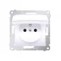KONTAK-SIMON Simon 54 enkel stopcontactmodule met aarding, kinderveiligheid en klepdeksel, IP44, 16 A, 250 V, schroefklemmen, wit