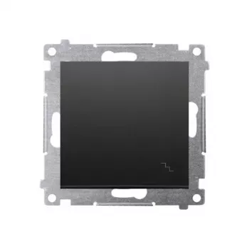 KONTAK-SIMON Simon 54 trappenschakelaar, 1-module, mat zwart, veerklemmen, 10AX 250V