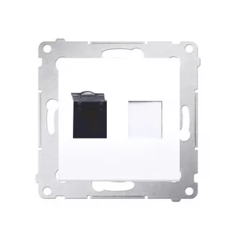 KONTAK-SIMON Simon 54 wit Cat.6 UTP RJ45 netwerkcontactdoosmodule met stofkap, vlak