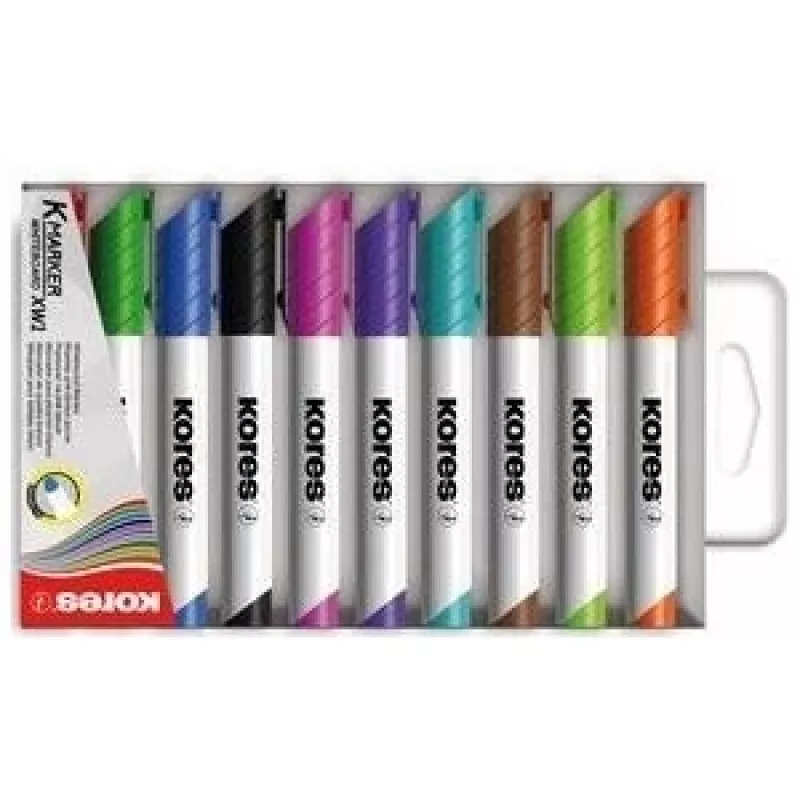 Kores K MARKER XW1 whiteboardmarker-set, ronde punt, 3,0 mm, diverse kleuren, 10 stuks M20800