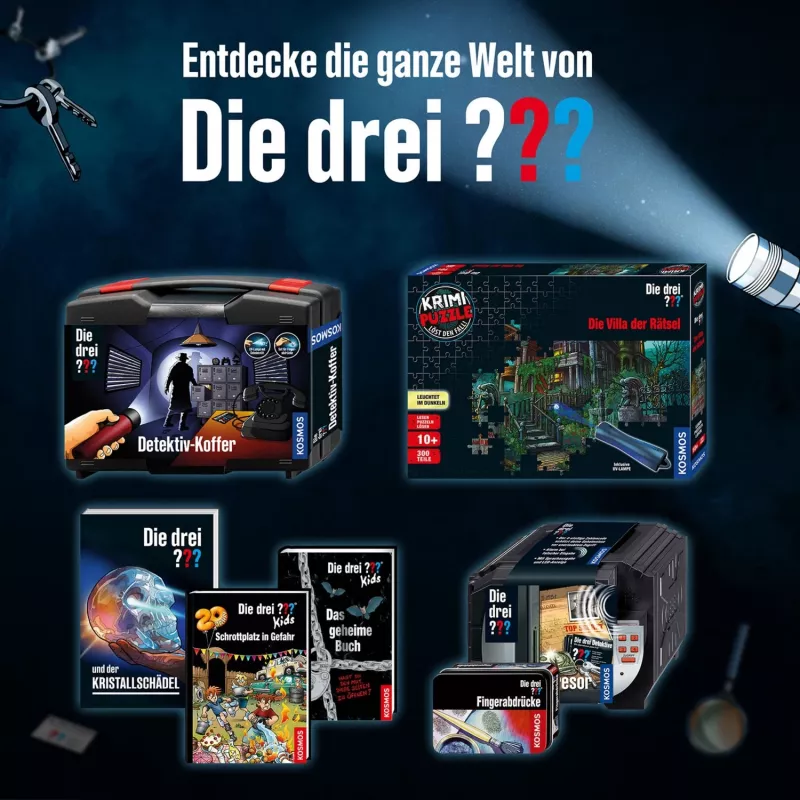 KOSMOS De drie ??? geheime schuilplaats detective-set in metalen doos