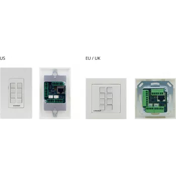 Kramer Electronics RC-208 bedraad bedieningspaneel met 8 programmeerbare toetsen, RS-232/RS-485/Ethernet, wit