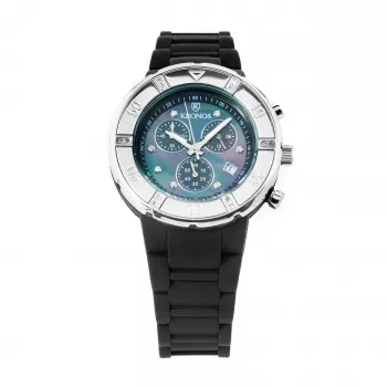 KRONOS K789.CN.5C unisex analoog quartz horloge 40,5mm roestvrijstalen behuizing zwart leren band