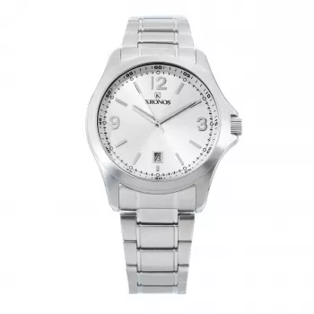 KRONOS heren quartz analoog horloge 786.8.105.19 42mm roestvrij staal mesh band