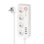 Kruger&Matz Connect P6 slimme stekkerdoos met 4 Schuko-stopcontacten en 4 USB-aansluitingen, Tuya Wi-Fi, wit