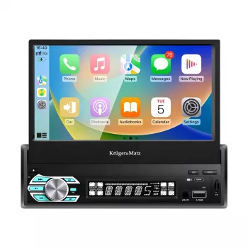 Kruger & Matz KM2018 autoradio met 7 inch uitschuifbaar touchscreen, Apple CarPlay & Android Auto