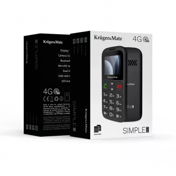 Kruger&Matz Simple 923 4G GSM-telefoon voor senioren - zwart