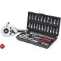 KS TOOLS 1/4 inch CHROMEplus 48-delige dopsleutelset, 6-kant metrisch, 72-tands ratel, in koffer (918.0648)