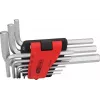 KS TOOLS 151.4540 inch-inbussleutel-set, 9-delig, 1/16 inch–3/8 inch, klemhouder, chroom-vanadium, mat verchroomd