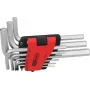 KS TOOLS 151.4540 inch-inbussleutel-set, 9-delig, 1/16 inch–3/8 inch, klemhouder, chroom-vanadium, mat verchroomd