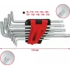 KS TOOLS 151.4880 lang TORX L-sleutelset, 10-delig, chroom-vanadium, maten T9-T50