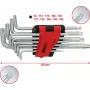 KS TOOLS 151.4880 lang TORX L-sleutelset, 10-delig, chroom-vanadium, maten T9-T50