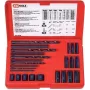 KS TOOLS 25-delige schroefuitdraaier-set, linkse uitdraaier HSS, M3-M18, met spiraalboren & boorgeleiders (150.1305)