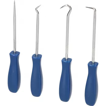 KS TOOLS 4-delige pick- en haakset met chroom-vanadium punten en ergonomische 2-componenten grepen BT542020
