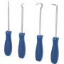 KS TOOLS 4-delige pick- en haakset met chroom-vanadium punten en ergonomische 2-componenten grepen BT542020