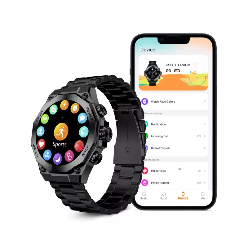 KSIX Smartwatch TITANIUM, zwart