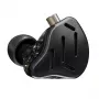 KZ ZAX NO MIC in-ear hoofdtelefoon met 1 dynamische + 7 balanced armature drivers, 10mm dynamische driver, 24Ω impedantie, 113dB gevoeligheid, afneembare 2-pin kabel, zwart