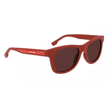 Lacoste kinderzonnebril L3643SRG-604 rood montuur grijze glazen 48mm
