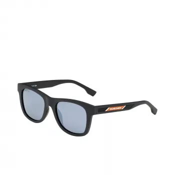 Lacoste L3651SRG-001 unisex zonnebril - zwart acetaat montuur, grijze polycarbonaatglazen, 48 mm glasbreedte