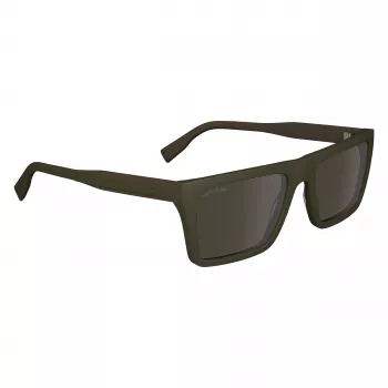 Lacoste L6009S-275 heren rechthoek zonnebril - havanna acetaat montuur, bruine polycarbonaatglazen, UV400-bescherming