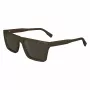 Lacoste L6009S-275 heren rechthoek zonnebril - havanna acetaat montuur, bruine polycarbonaatglazen, UV400-bescherming