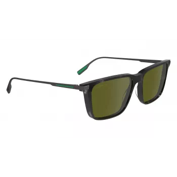 Lacoste L6017S5517240 rechthoekige havana zonnebril voor heren - bruine glazen 55/17/145 mm