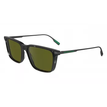 Lacoste L6017S5517240 rechthoekige havana zonnebril voor heren - bruine glazen 55/17/145 mm