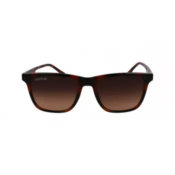 Lacoste L6041S-214 heren rechthoekige zonnebril Havana acetaat montuur bruine polycarbonaat glazen 54 mm