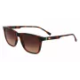 Lacoste L6041S-214 heren rechthoekige zonnebril Havana acetaat montuur bruine polycarbonaat glazen 54 mm