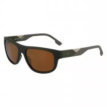 Lacoste L6042S-275 Heren rechthoekige acetaat zonnebril Havana bruin 55/17/145 mm