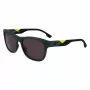 Lacoste L6043S-301 heren rechthoekige zonnebril - groen montuur, grijze glazen, 56/18/145 mm