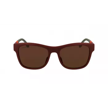 LACOSTE L6043S-601 heren rechthoekige zonnebril - zwart montuur grijze glazen 56/18/145 mm