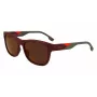 LACOSTE L6043S-601 heren rechthoekige zonnebril - zwart montuur grijze glazen 56/18/145 mm