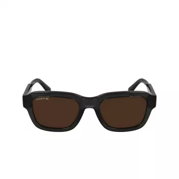 Lacoste L6048S-035 zonnebril Heren rechthoekig acetaat montuur donkergrijze glazen grijs 51mm