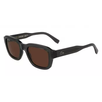 Lacoste L6048S-035 zonnebril Heren rechthoekig acetaat montuur donkergrijze glazen grijs 51mm
