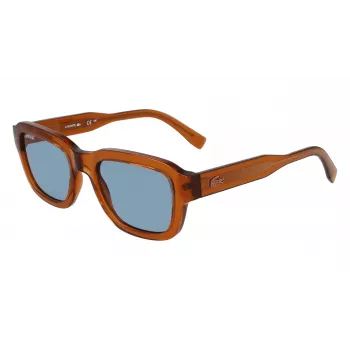 Lacoste L6048S-210 unisex vierkante zonnebril Havana bruin 51mm