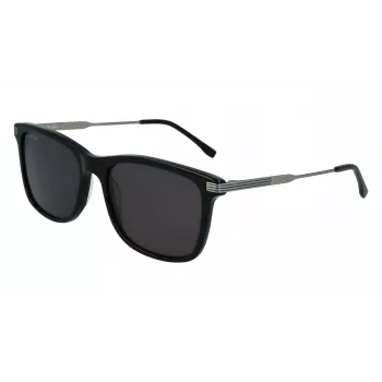 Lacoste L960S herenzonnebril, vierkant - zwart montuur, groene glazen, 56/18/140 mm, UV400
