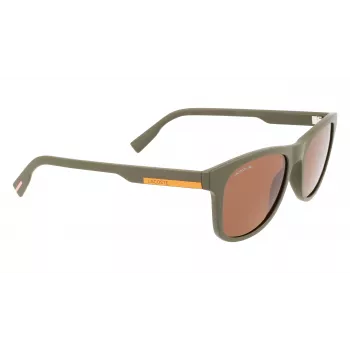 LACOSTE L969S-5420317 unisex rechthoekige zonnebril - zwart montuur grijze glazen 54/20/145 mm
