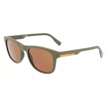 LACOSTE L969S-5420317 unisex rechthoekige zonnebril - zwart montuur grijze glazen 54/20/145 mm